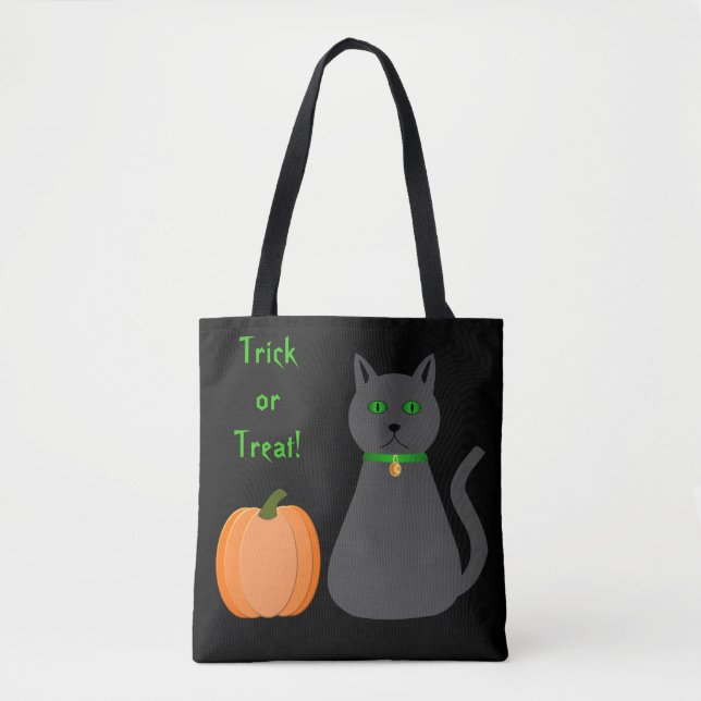 Niedliche Halloween Cat und Pumpkin Doppelseitendr (Vorderseite)
