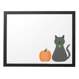 Niedliche Halloween Cat und Pumpkin Notizblock