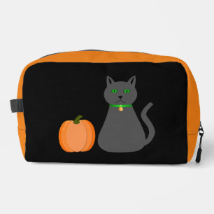 Niedliche Halloween Cat und Pumpkin Waschbeutel