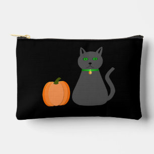 Niedliche Halloween Cat und Pumpkin Zubehörtasche