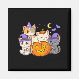 Niedliche Halloween Cats Anime Cat Kawaii Pumpkin Magnet