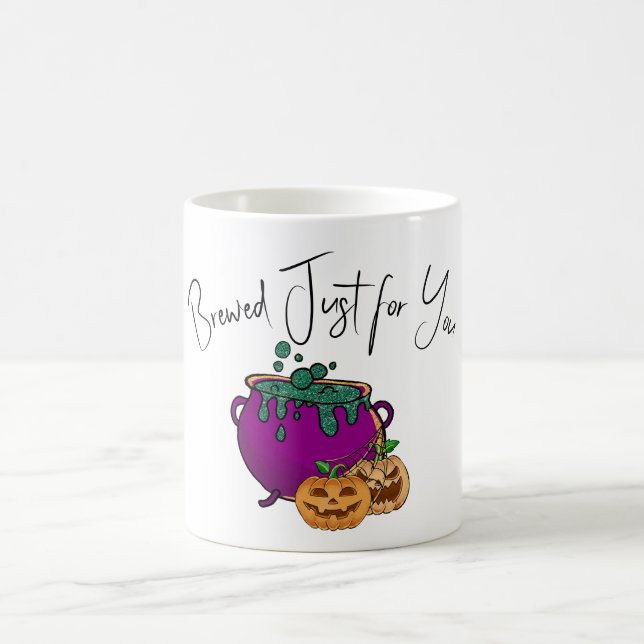 Niedliche Halloween Cauldron und Pumpkins Kaffeetasse (Mittel)