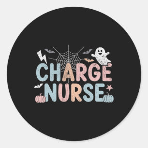 Niedliche Halloween Charge Nurse Nurse Nursing Runder Aufkleber