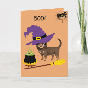 Niedliche Halloween-Chihuahua-Karte Karte