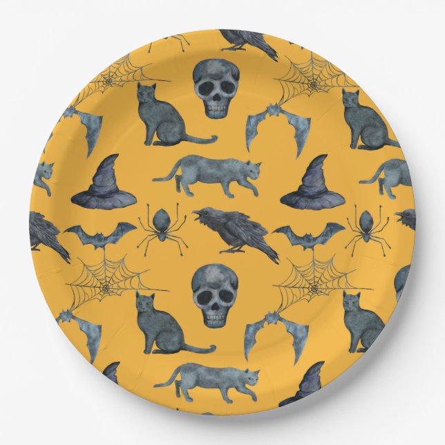 Niedliche Halloween-Designpapier-Teller Pappteller (Vorderseite)