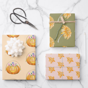 Niedliche Halloween Earth Tones Geschenkpapier Set