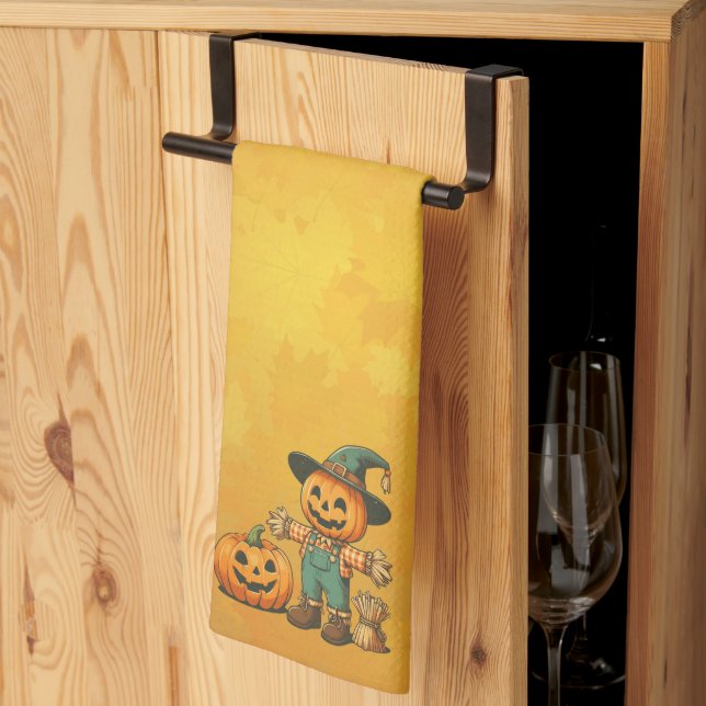 Niedliche Halloween/Fall-Kürbis Geschirrtuch (Drittel gefaltet)