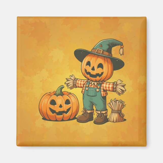 Niedliche Halloween/Fall-Kürbis Magnet (Vorne)
