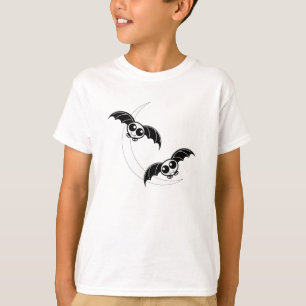Niedliche Halloween-Fledermäuse mit Mond T-Shirt