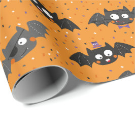 Niedliche Halloween-Fledermäuse mit Sonnenbrille u Geschenkpapier
