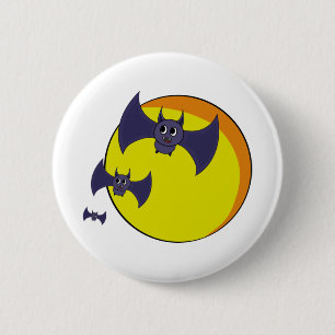 Niedliche Halloween-Fledermäuse und ein schöner Vo Button