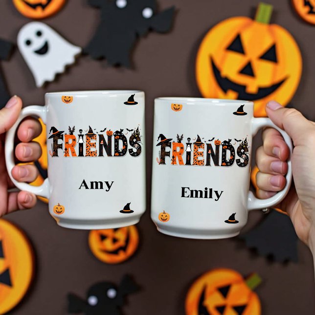 Niedliche Halloween-Freunde Grafischer Individuell Kaffeetasse (Von Creator hochgeladen)