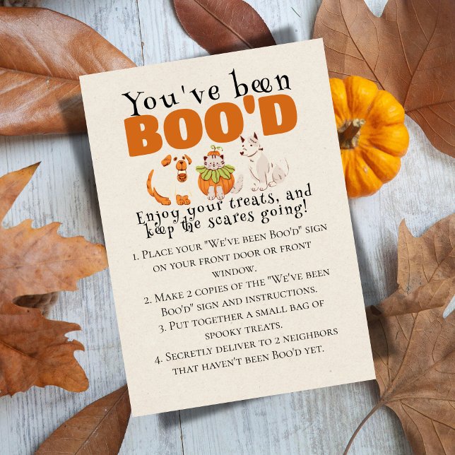 Niedliche Halloween Games Boo Neighbour Game Card Einladung (Bring the Halloween spirit to the neighborhood with this "We've been Boo'd" game sign.)
