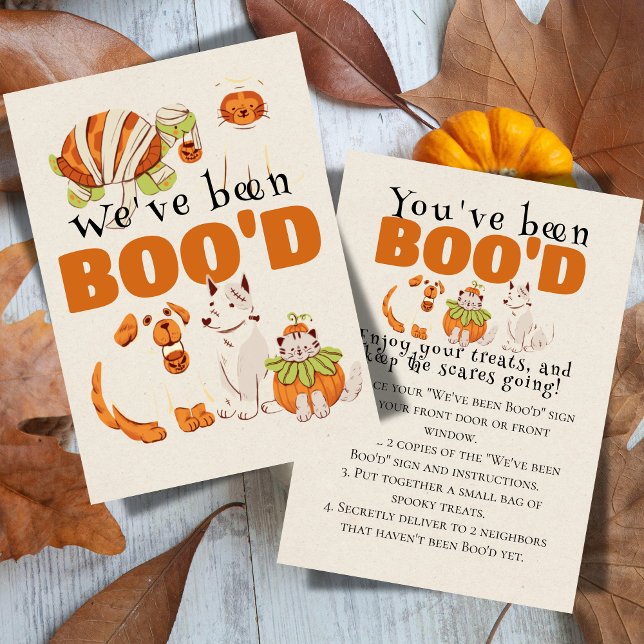Niedliche Halloween Games Boo Neighbour Game Card Einladung (Bring the Halloween spirit to the neighborhood with this "We've been Boo'd" game sign)