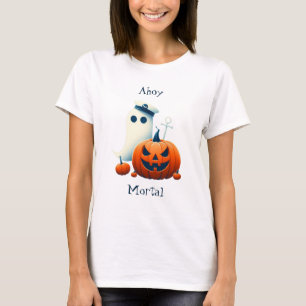 Niedliche Halloween-Geist/Kürbis, nautisch/küstenn T-Shirt