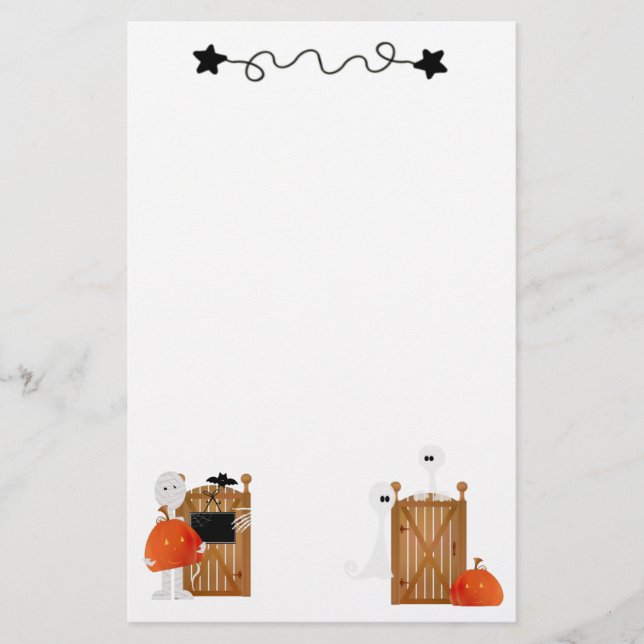 Niedliche Halloween-Geister Briefpapier (Vorderseite)
