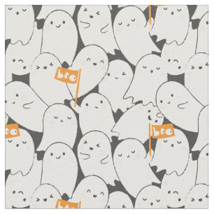 Niedliche Halloween-Geister mit kleinen orangen Fa Stoff