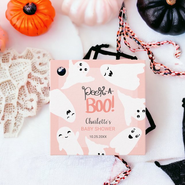 Niedliche Halloween-Geister Rosa-Babydusche Geschenkanhänger (Cute Halloween boo ghosts pink baby shower Favor Tags)