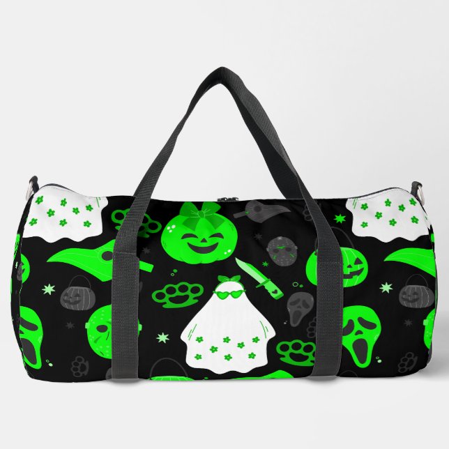 niedliche Halloween-Geistersäure grün Duffle Bag (Vorderseite)