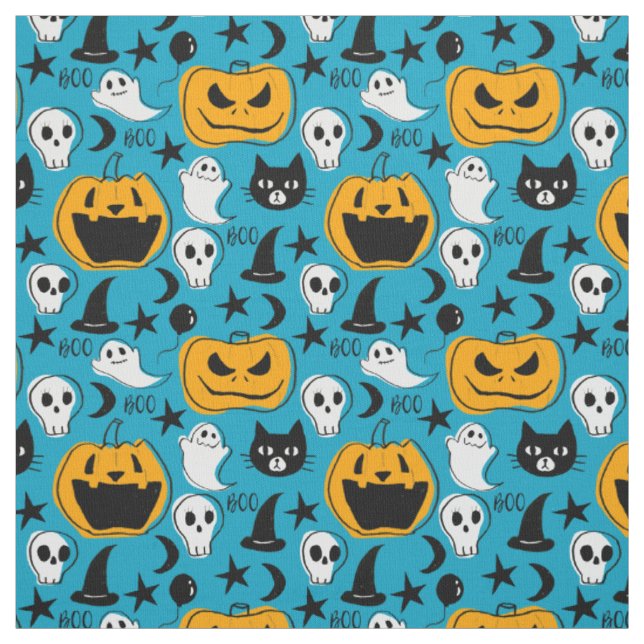 Niedliche Halloween-Geschöpf-Illustration Stoff (Muster)