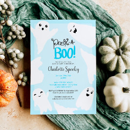 Niedliche Halloween-Gespensterblauer Babydusche Einladung