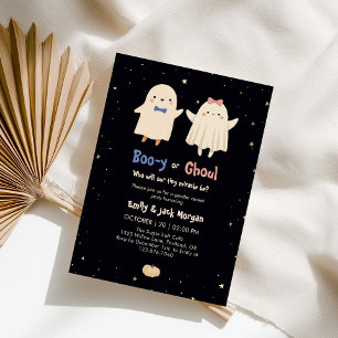 Niedliche Halloween-Gespensterenthüllung in Boo-y Einladung