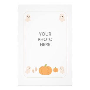Niedliche Halloween-Ghost-Baby-Foto-Frame-Vorlage Fotodruck