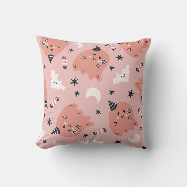 Niedliche Halloween Ghost Bats und Candy Kissen (Vorderseite)