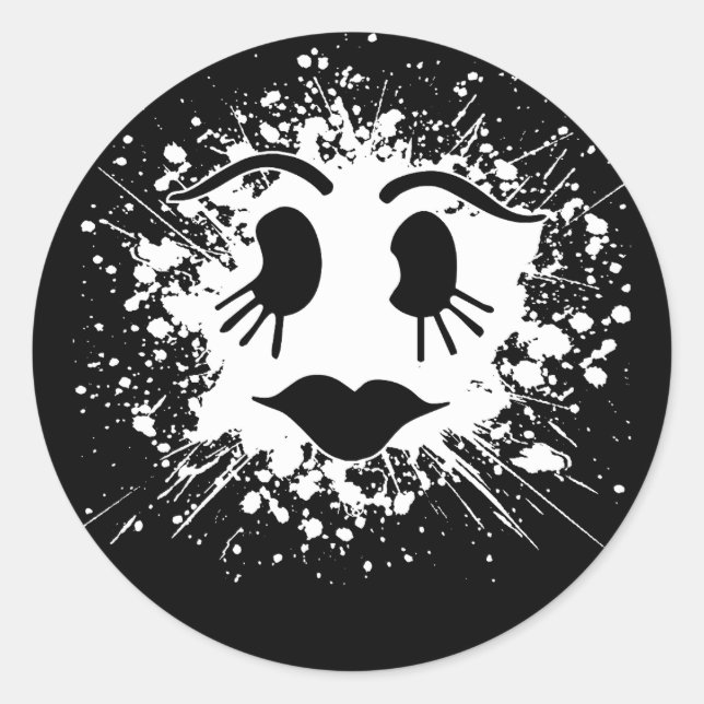 Niedliche Halloween-Ghost-Face-Sticker Runder Aufkleber (Vorderseite)