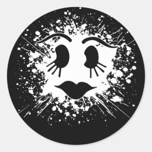 Niedliche Halloween-Ghost-Face-Sticker Runder Aufkleber