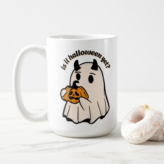 Niedliche Halloween Ghost Fall Funny Kaffee Tee Ta Kaffeetasse (Mit Donut)