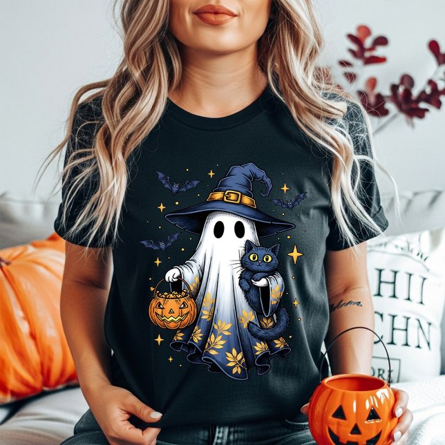 Niedliche Halloween Ghost Hexe | Spooky Trick oder Tri-Blend Shirt (Von Creator hochgeladen)