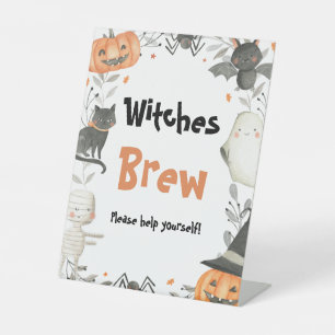 Niedliche Halloween Ghost Hexen Brew Drinks signie Sockelschild
