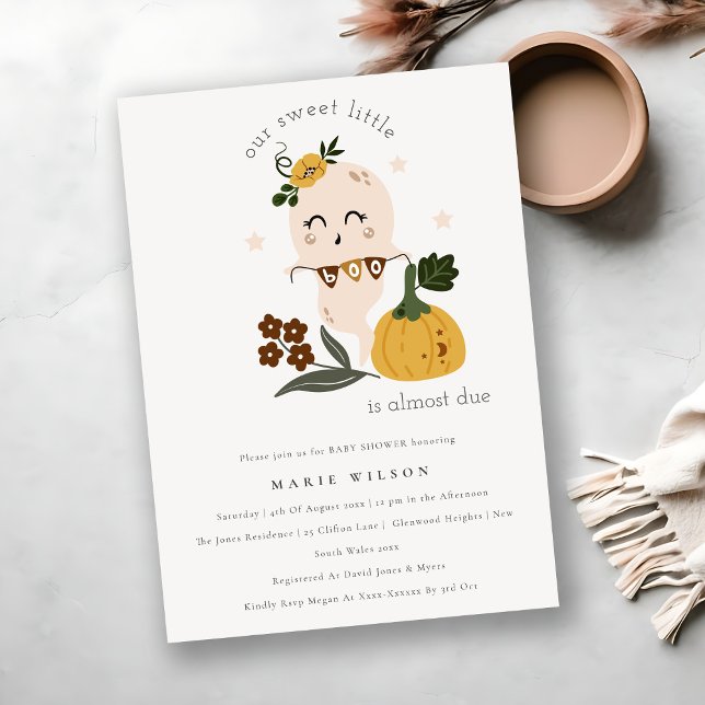 Niedliche Halloween Ghost Little Boo Babydusche Ei Dankeskarte (Von Creator hochgeladen)