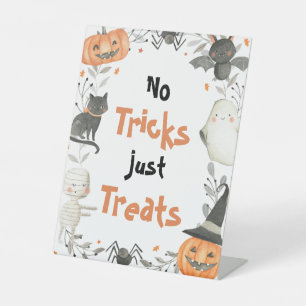 Niedliche Halloween Ghost No Tricks Nur Leckereien Sockelschild