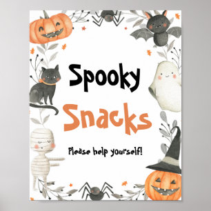 Niedliche Halloween Ghost Pumpkin Spookke Snacks Z Poster