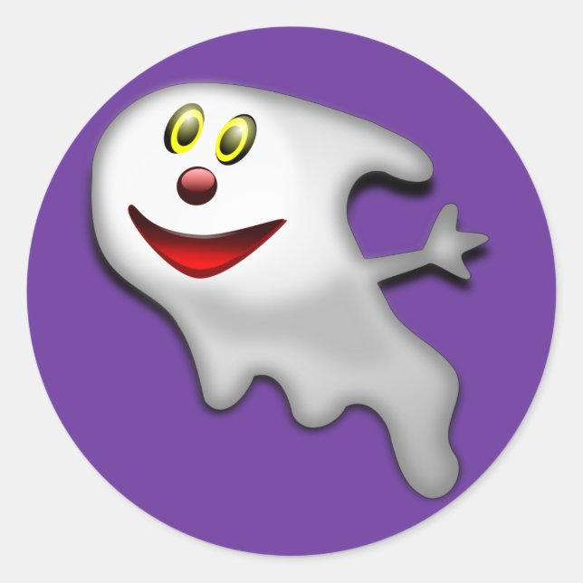 Niedliche Halloween-Ghost-Sticker Runder Aufkleber (Vorderseite)