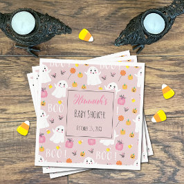Niedliche Halloween Ghosts Pink Paper Napkins Serviette