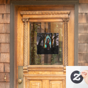 Niedliche Halloween-Girl Fensteraufkleber