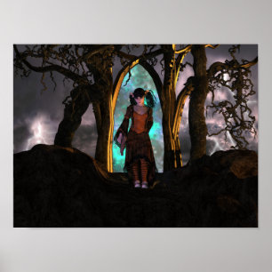 Niedliche Halloween-Girl Poster