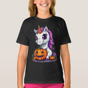 Niedliche Halloween Girls Witchy Unicorn Halloween T-Shirt