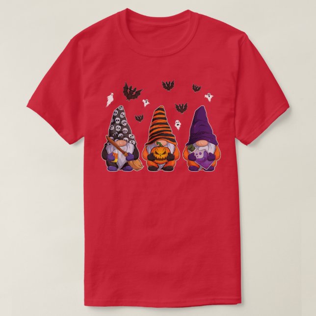 Niedliche Halloween-Gnome Herbstkürme fallen Urlau T-Shirt (Design vorne)