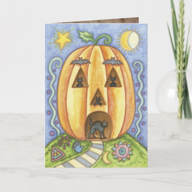 Niedliche Halloween-Grußkarten Karte (Vorderseite)