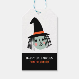 Niedliche Halloween-Hexe Geschenkanhänger
