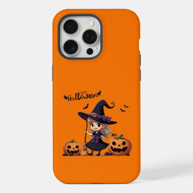 Niedliche Halloween-Hexe iPhone Hülle (Rückseite)