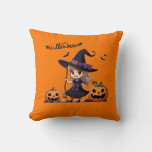 Niedliche Halloween-Hexe Kissen