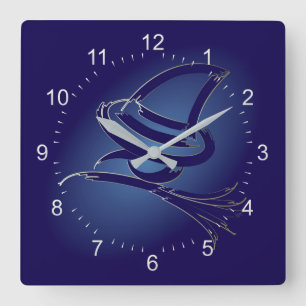 Niedliche Halloween-Hexe Quadratische Wanduhr