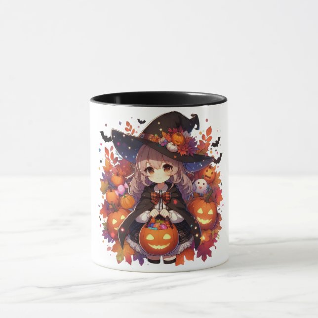 Niedliche Halloween-Hexe Tasse (Zentrum)