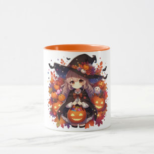 Niedliche Halloween-Hexe Tasse