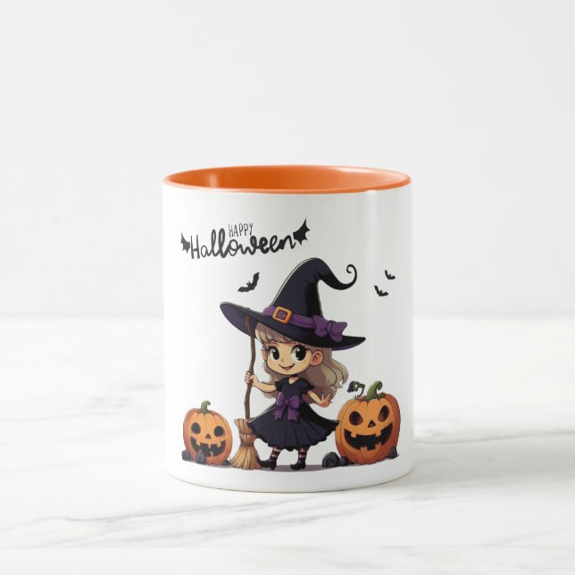 Niedliche Halloween-Hexe Tasse (Zentrum)